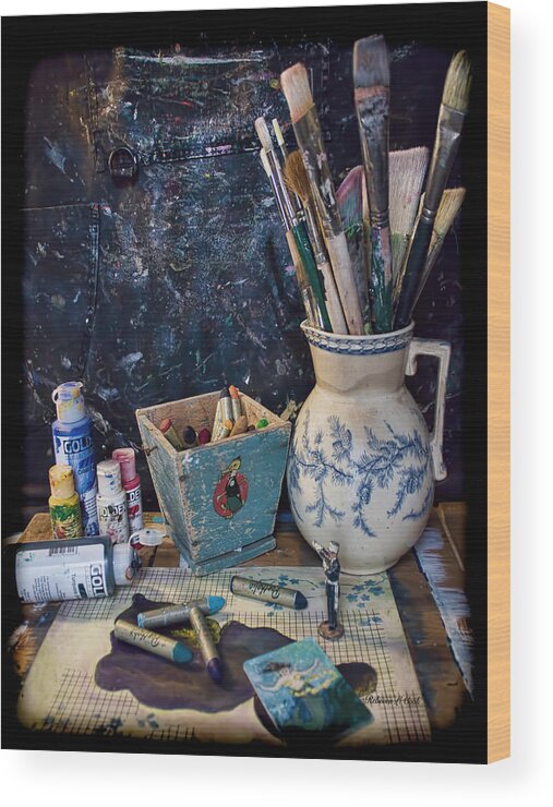 Blue Still Life Wood Print featuring the photograph Blue Still Life by Bellesouth Studio