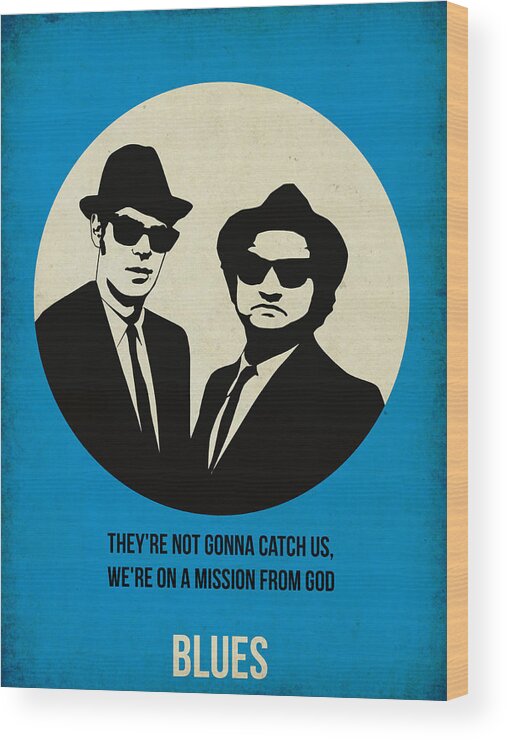  Wood Print featuring the painting Blues Brothers Poster by Naxart Studio