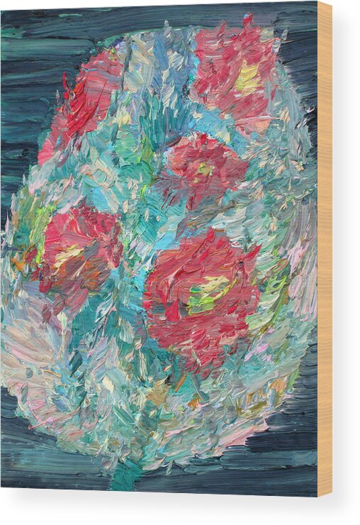 Bouquet Wood Print featuring the painting Bouquet by Fabrizio Cassetta