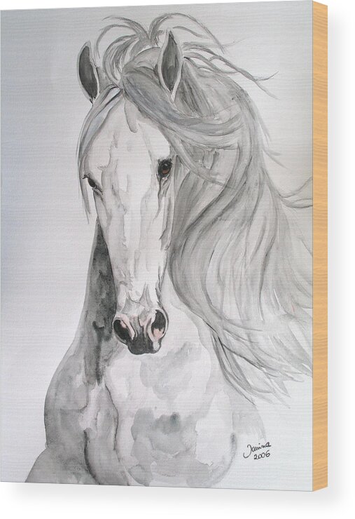 Horse Original Painting Wood Print featuring the painting Boyardo by Janina Suuronen