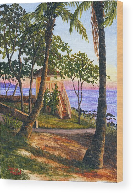 Landscape Wood Print featuring the painting Canoe Beach by Darice Machel McGuire