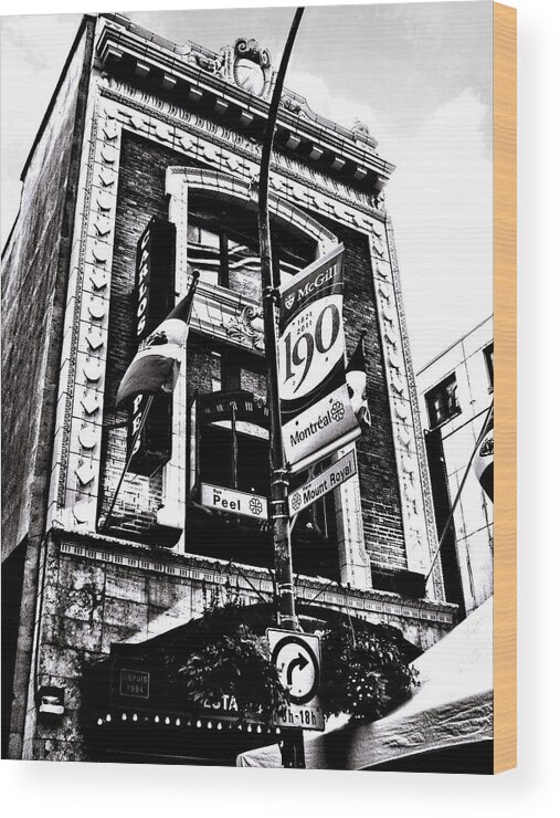 Carlos Wood Print featuring the photograph Carlos and Pepe's Montreal Mexican Bar BW by Shawn Dall