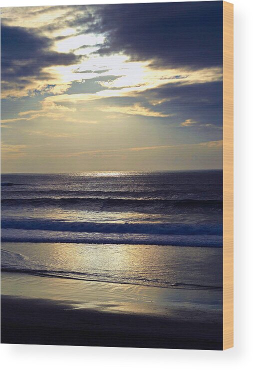 Carmel Wood Print featuring the photograph Carmel Beach Sunset by Robert Meyers-Lussier