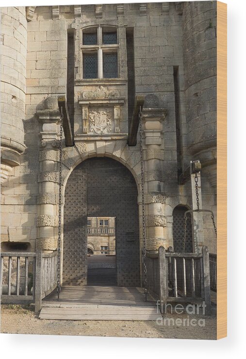 Door Wood Print featuring the photograph Castle Drawbridge Entry by Paul Topp