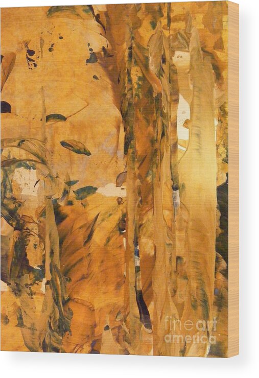 Acrylic Painting Wood Print featuring the painting Cave of Gold by Nancy Kane Chapman