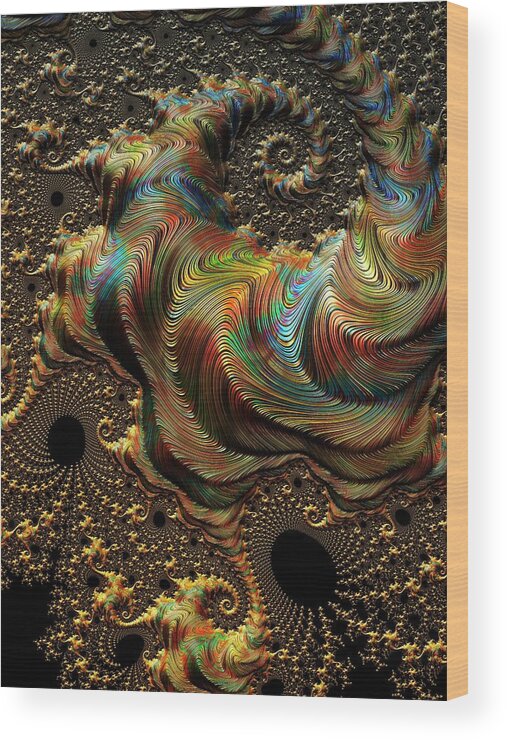 Digital Art Wood Print featuring the digital art Chameleon by Amanda Moore