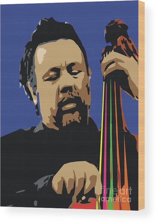 Portraits Wood Print featuring the digital art Charles Mingus by Walter Neal