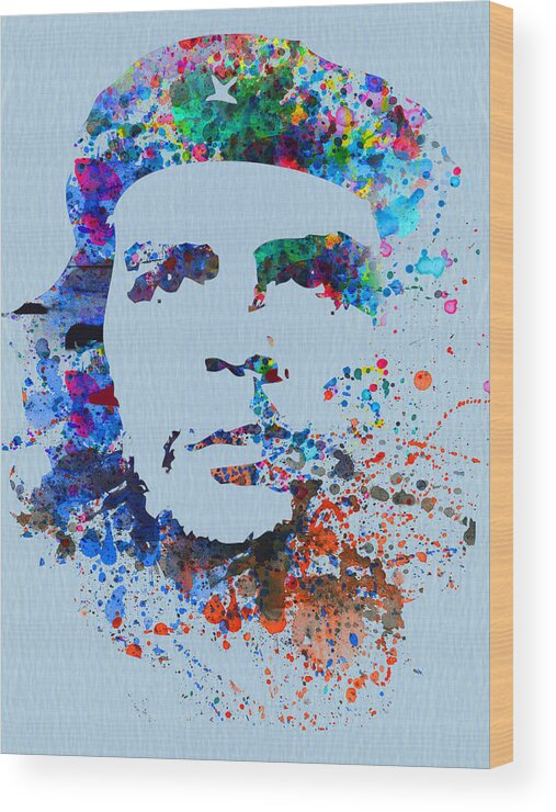  Wood Print featuring the painting Che Guevara Watercolor by Naxart Studio