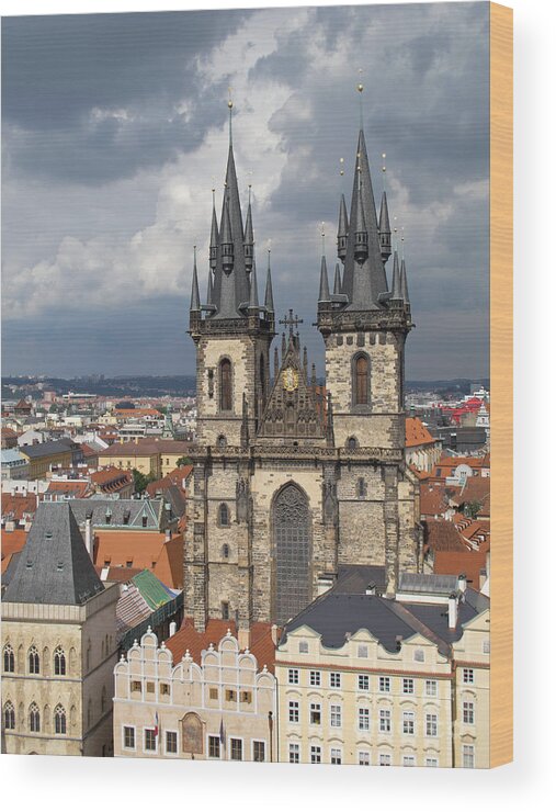Prague Wood Print featuring the photograph Church of Our Lady Before Tyn - Prague by Ann Horn