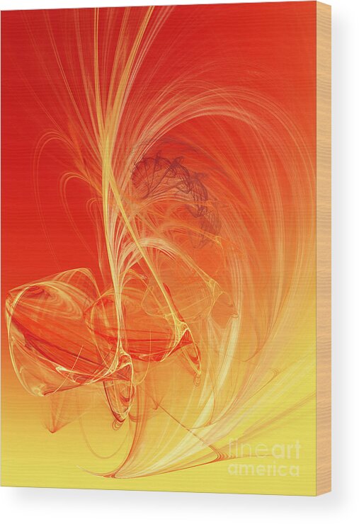 Andee Design Abstract Wood Print featuring the digital art Citrus Infusion by Andee Design