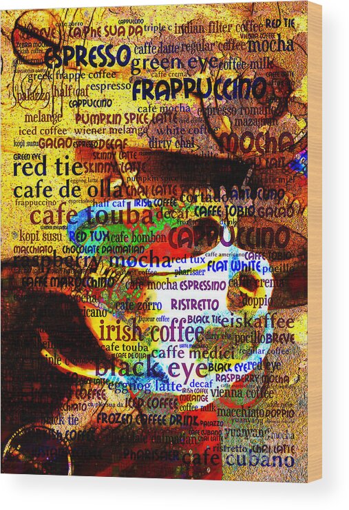 Steampunk Wood Print featuring the photograph Coffee Time 20130718 by Wingsdomain Art and Photography