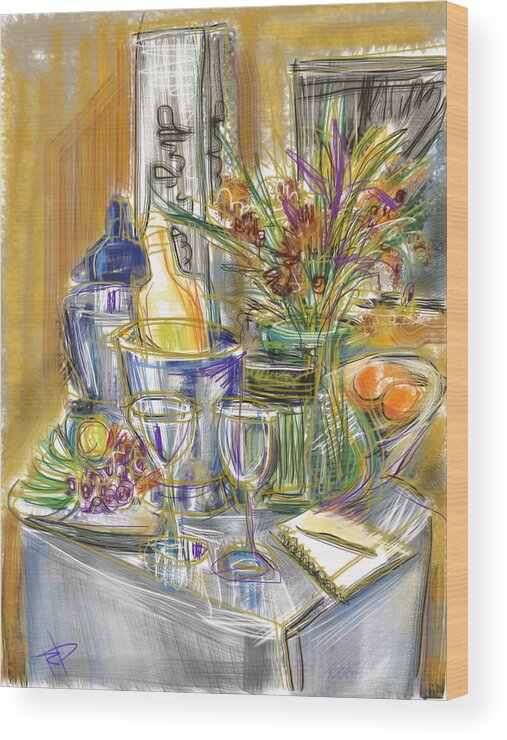 Still Life Wood Print featuring the mixed media Compliments of Blondie N. by Russell Pierce