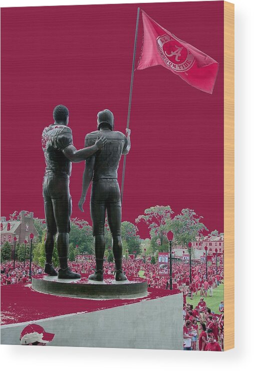 Gameday Wood Print featuring the photograph Crimson Walk of Champions by Kenny Glover