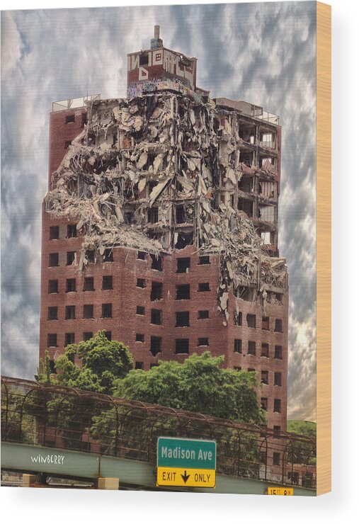 Detroit Wood Print featuring the digital art d41 by Bob Winberry