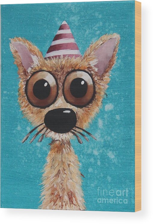Whimsical Wood Print featuring the painting Dogitude by Lucia Stewart