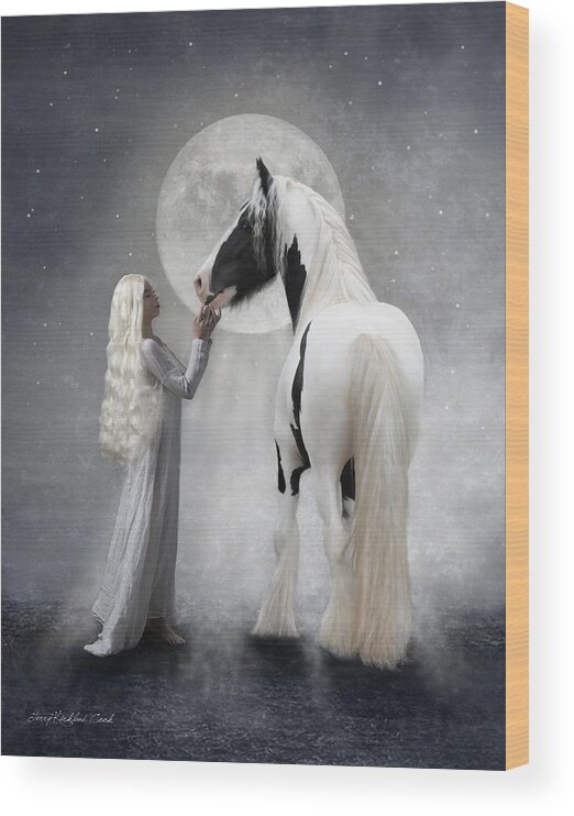 Equine Wood Print featuring the photograph Dreams Of White by Terry Kirkland Cook