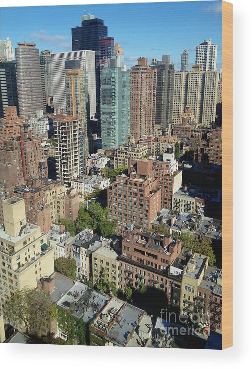 Aerial Wood Print featuring the photograph East Midtown Aerial by Jannis Werner