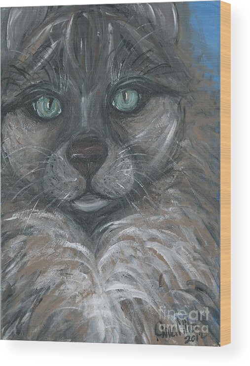 Cat Wood Print featuring the painting Easter by Ania M Milo