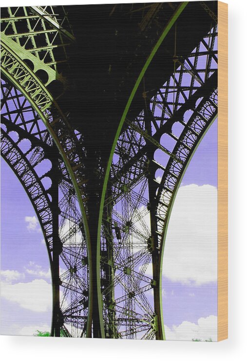 Paris Wood Print featuring the photograph Eiffel Lace by Kathy Corday