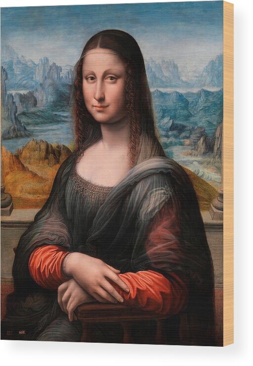 Leonardo Da Vinci Wood Print featuring the painting El Prado La Gioconda by Leonardo da Vinci