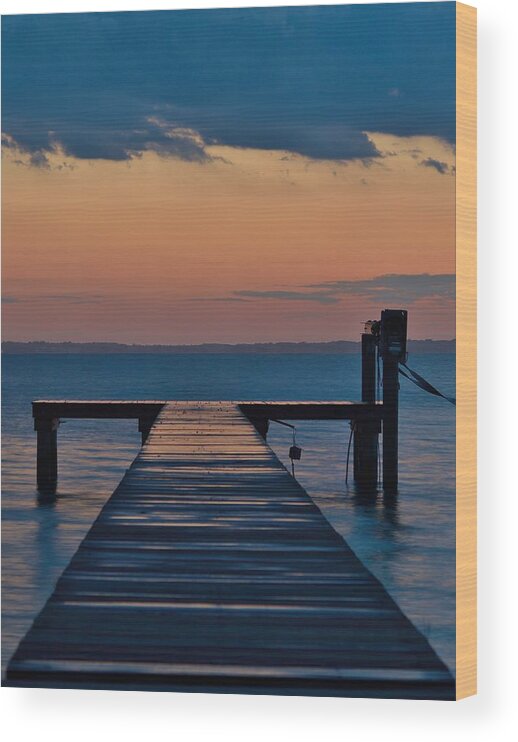 Beachbumpics Wood Print featuring the photograph Evening Pier - Sunset Photo by Billy Beck
