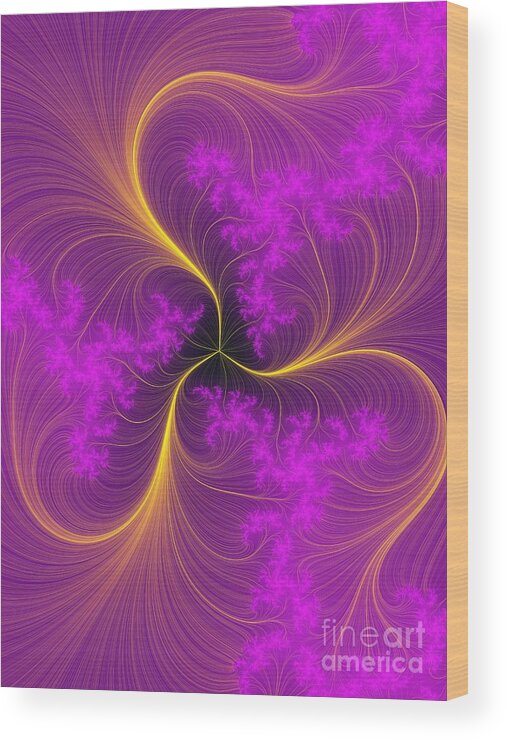 Fractal Wood Print featuring the digital art Fancy Feathers by Sharon Woerner