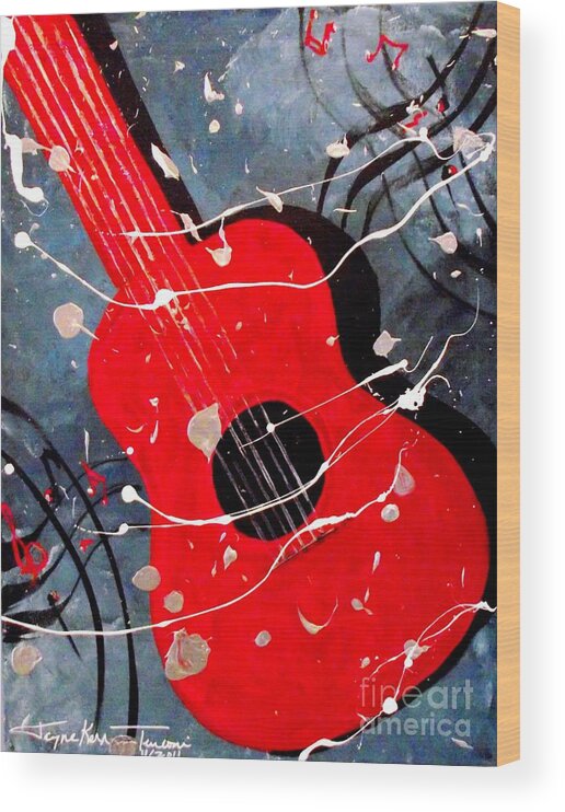  Guitar Canvas Print Wood Print featuring the painting Fiesta by Jayne Kerr 