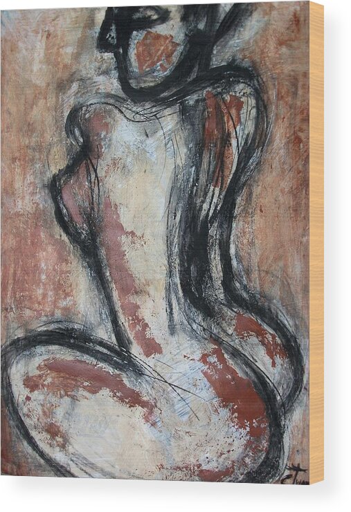 Original Wood Print featuring the painting Figure 4 - Nudes Gallery by Carmen Tyrrell