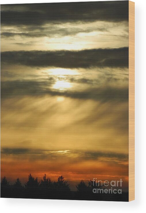 Fire Wood Print featuring the photograph Fire Sunset 2 by Gallery Of Hope 