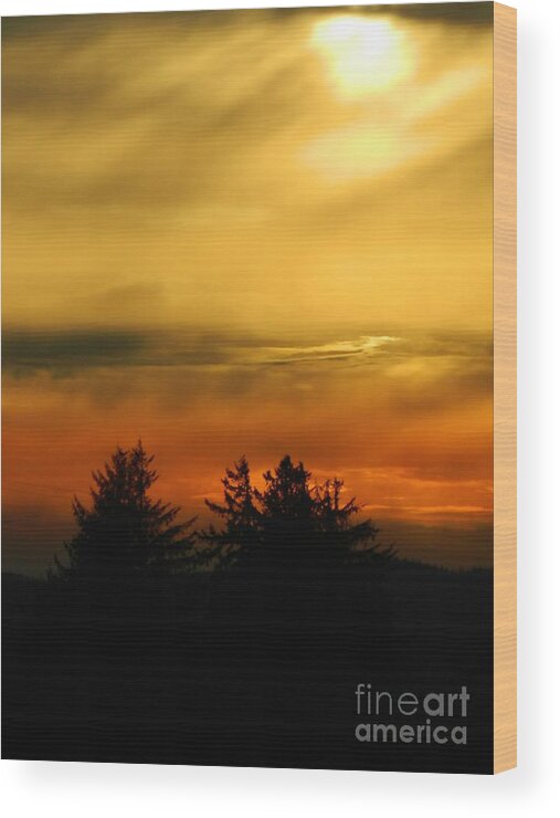 Fire Wood Print featuring the photograph Fire Sunset 4 by Gallery Of Hope 