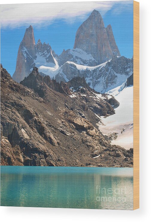 Chile Wood Print featuring the photograph Fitz Roy in Patagonia by JR Photography