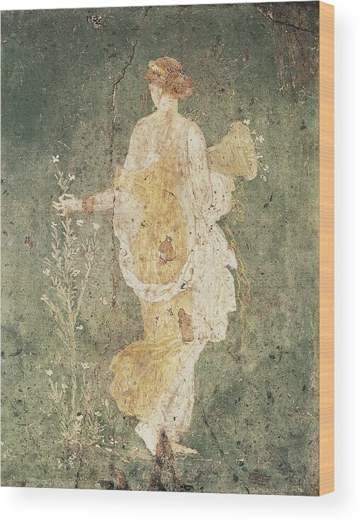 Vertical Wood Print featuring the photograph Flora, Goddess Of Spring. 1st C. Bc by Everett