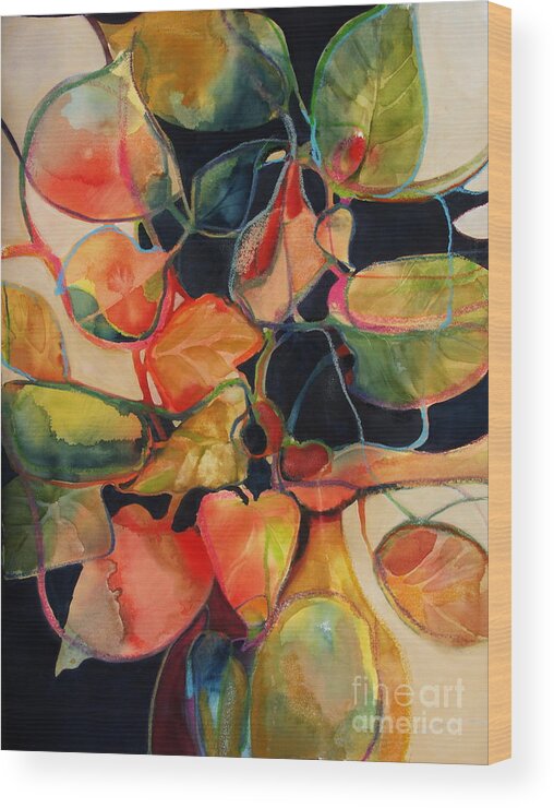 Flowers Wood Print featuring the painting Flower Vase No. 5 by Michelle Abrams