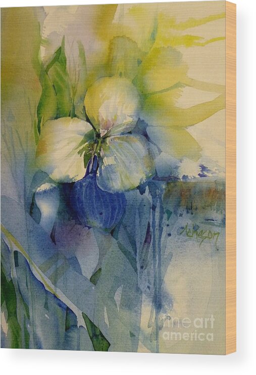 Flower Wood Print featuring the painting Flowers by Donna Acheson-Juillet