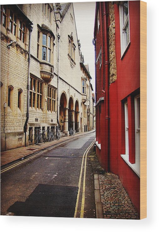 Oxford Wood Print featuring the photograph Follow the Yellow Lines by Zinvolle Art