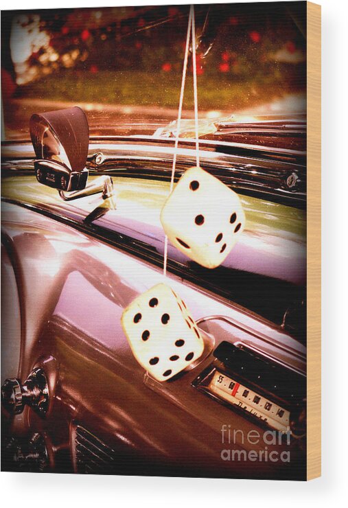 Dice Wood Print featuring the digital art Fuzzy Dice by Valerie Reeves