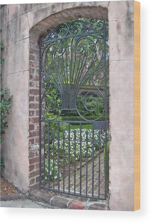Charleston Wood Print featuring the photograph Gates of Charleston 3 by Deborah Ferree