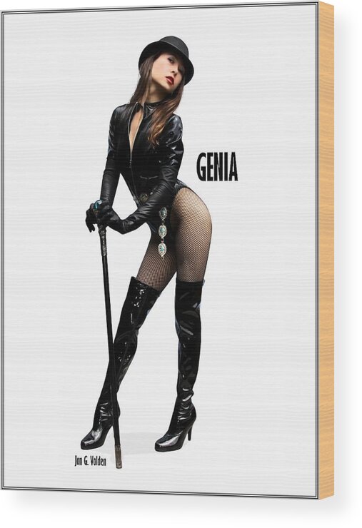 Pinup Wood Print featuring the photograph Genia Vgirl PinUp by Jon Volden