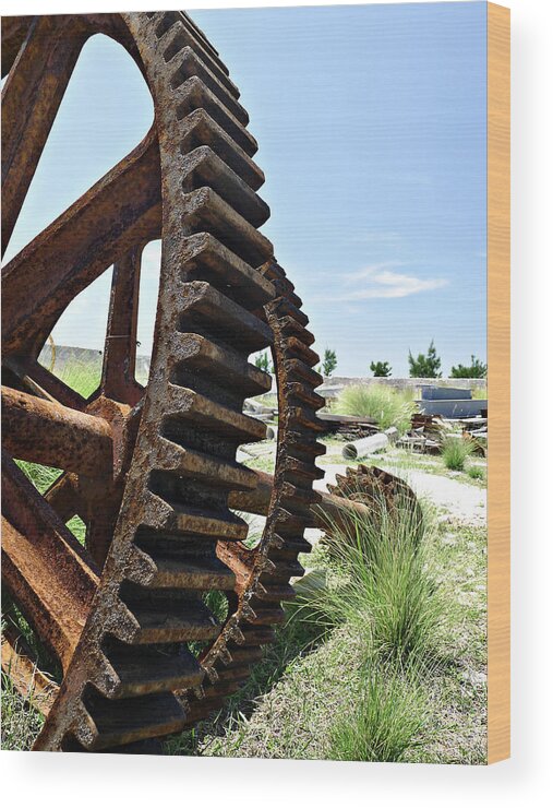 Richard Reeve Wood Print featuring the photograph Giant Cog by Richard Reeve