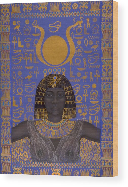 Goddess Wood Print featuring the mixed media Goddess Isis by Diana Perfect