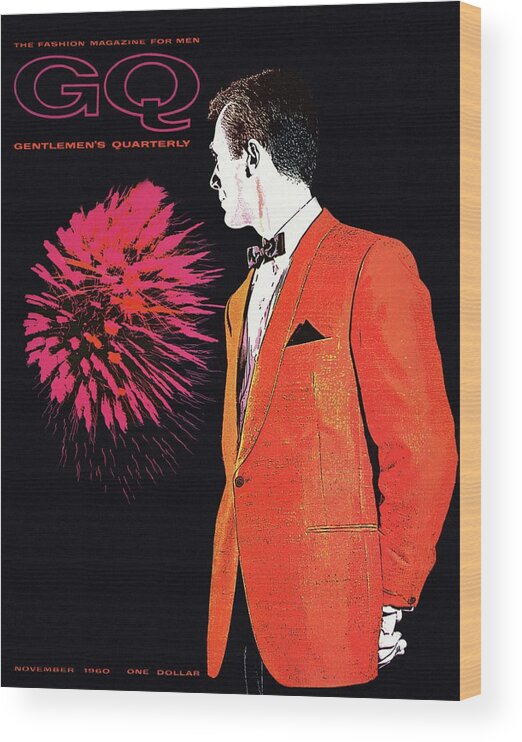 Fashion Wood Print featuring the photograph Gq Cover Of An Illustration Of A Man Wearing An by Leon Kuzmanoff