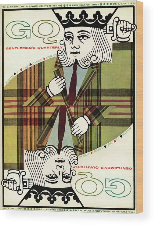 Fashion Wood Print featuring the photograph Gq Cover Of An Illustration Of King Playing Card by Greenberg & Smith