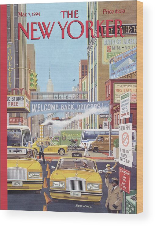 Have A Nice Day Wood Print featuring the painting New Yorker March 7th, 1994 by Bruce McCall
