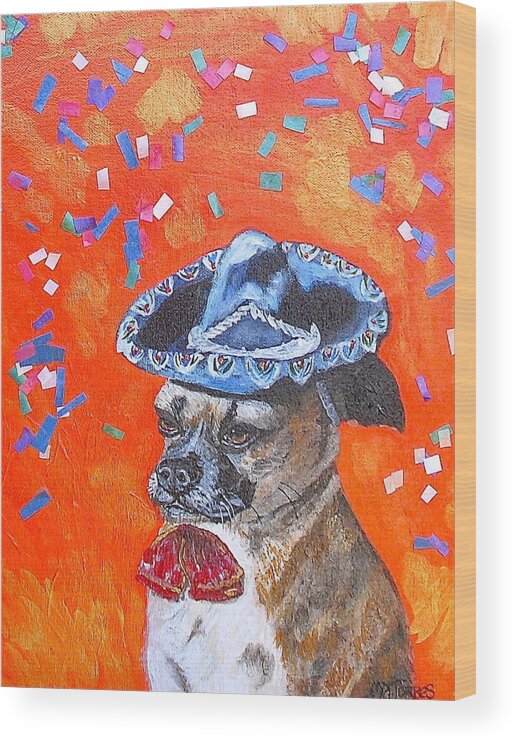 Chihuahua Wood Print featuring the painting Ay Chihuahua by Melissa Torres