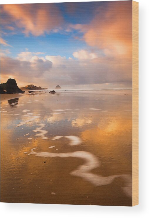 Brookings Wood Print featuring the photograph Haystack Gold by Darren White