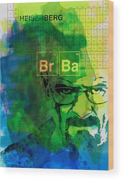 Breaking Wood Print featuring the painting Heisenberg Watercolor by Naxart Studio