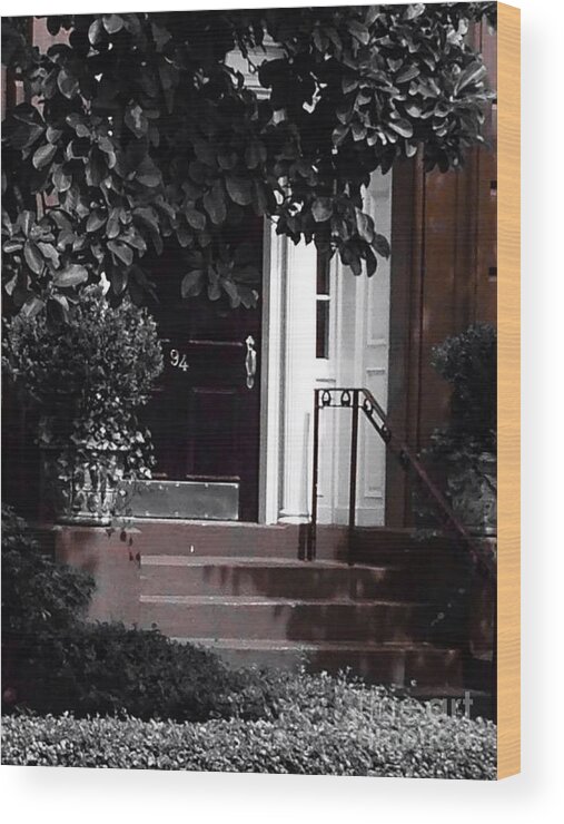 Front Stoop Wood Print featuring the photograph Hidden door by Deena Withycombe