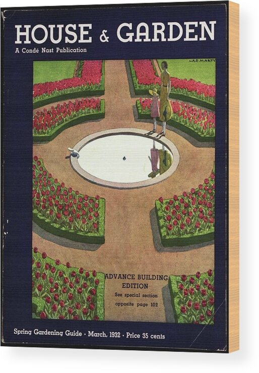 House And Garden Wood Print featuring the photograph House And Garden Spring Gardening Guide Cover by Andre E. Marty