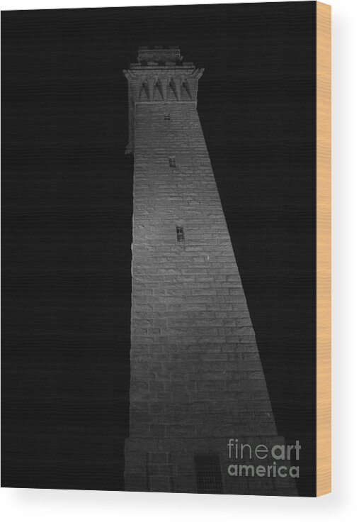 Pilgrim Monument Wood Print featuring the photograph Illumination by Barbara Bardzik