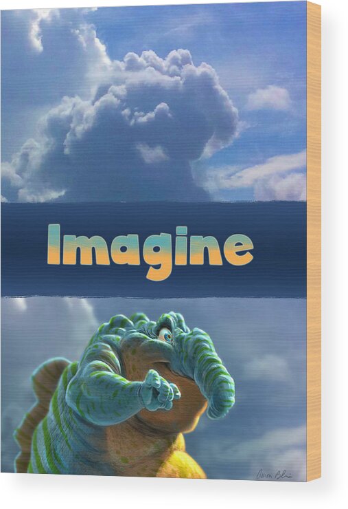 Imagine Wood Print featuring the digital art Imagine by Aaron Blaise